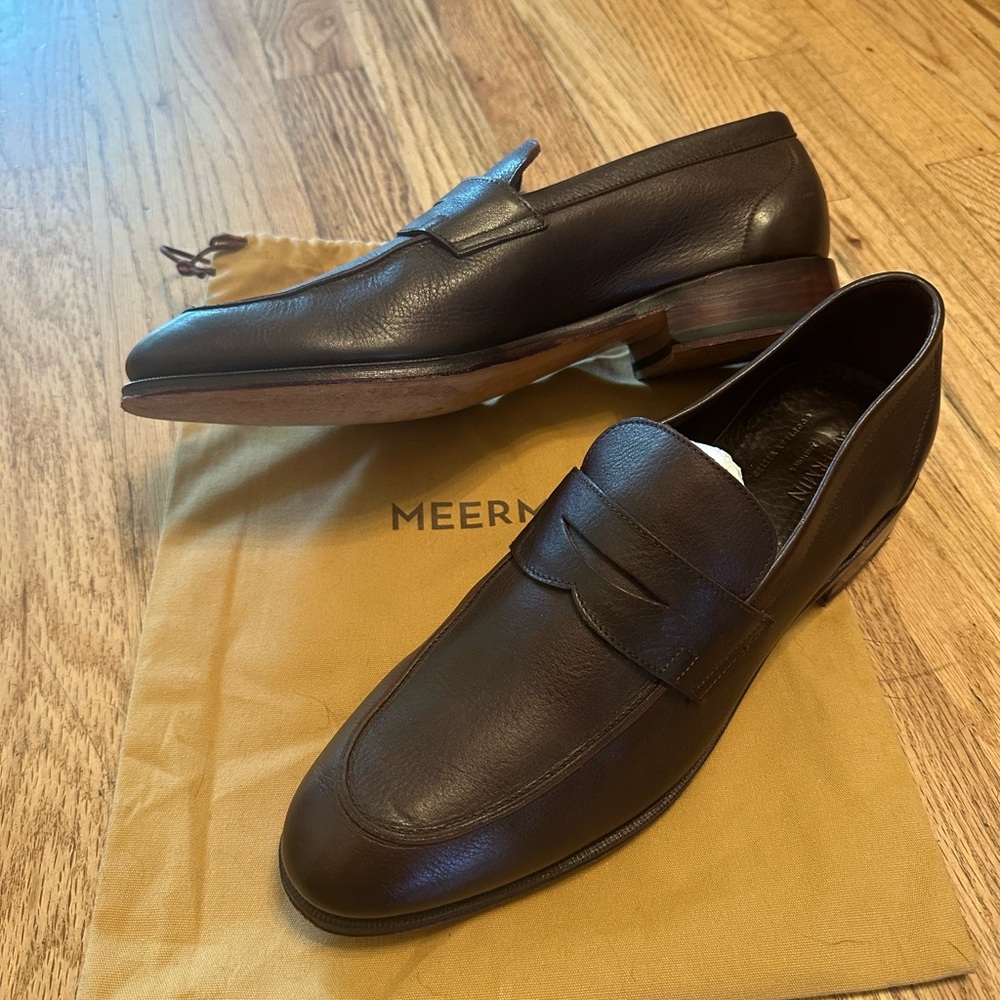 Meermin Unlined Penny Loafer — Dark Brown — Men’s Size 8.5